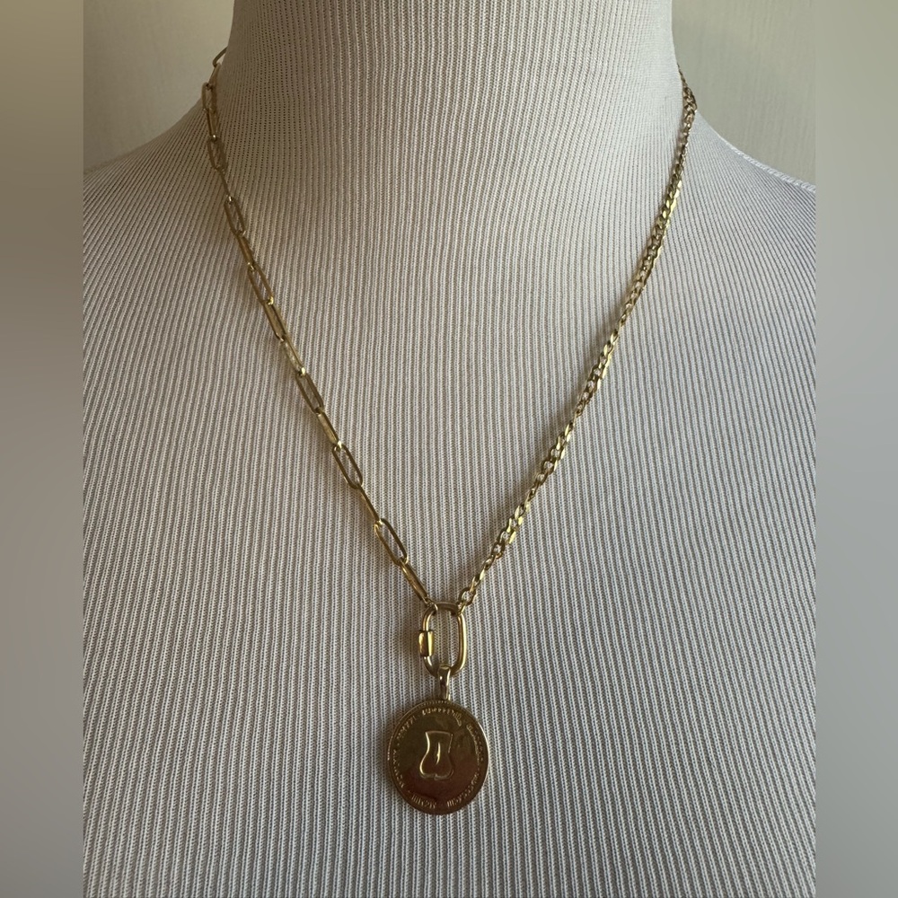 Gold International Women’s Day Pendant with double style chain.